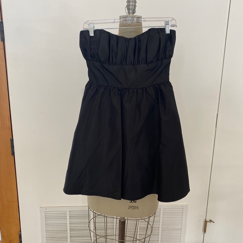 Black strapless cocktail dress babydoll - Picture 4 of 7